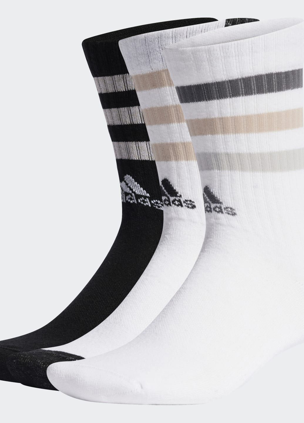 Три пары носков Bold 3-Stripes Cushioned Crew adidas (284346723)