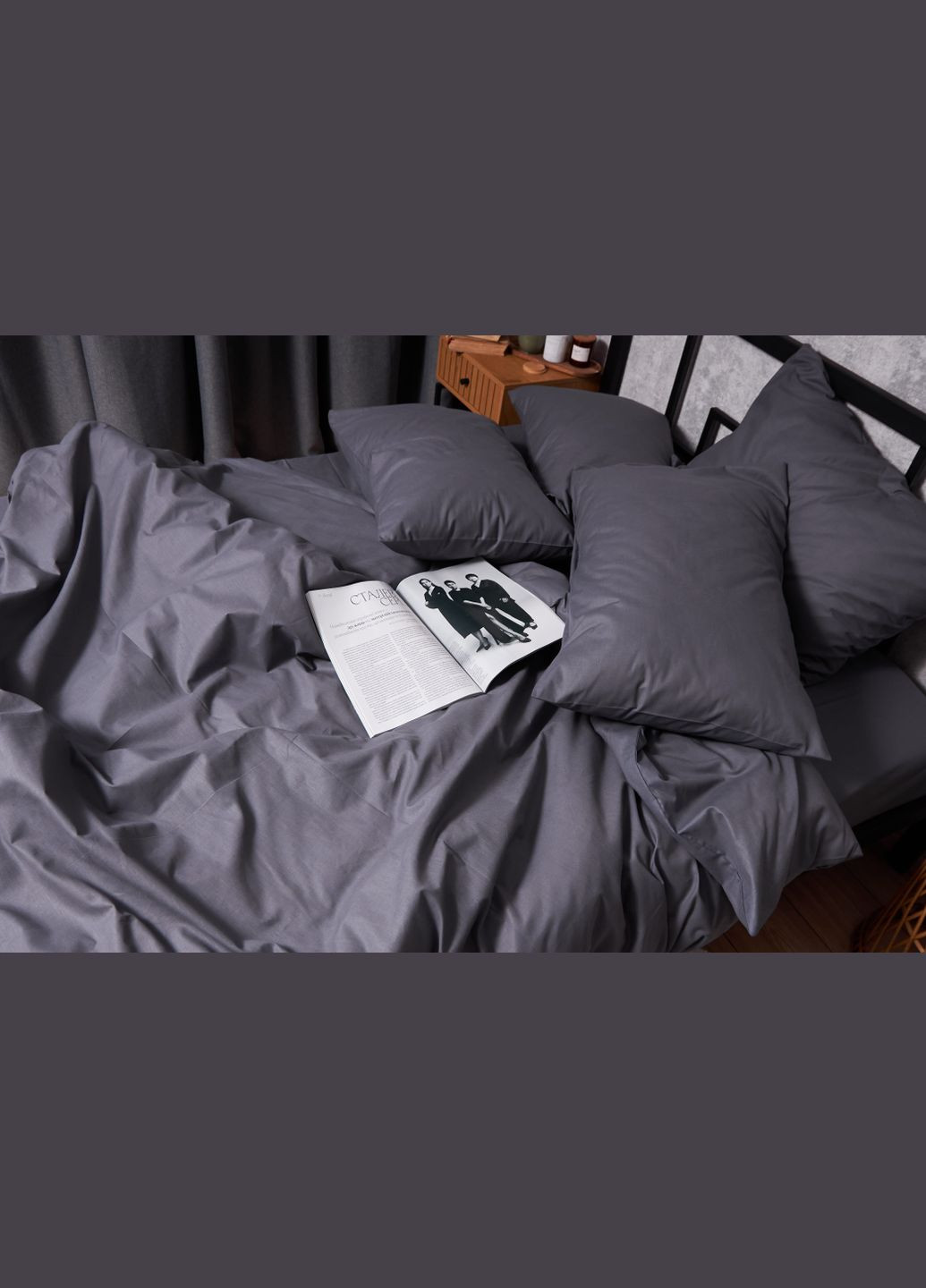 Комплект постельного белья Бязь Gold Люкс King Size 220x240 наволочки 2х40х60 (MS-820003185) Moon&Star Dark Blue (288043192)