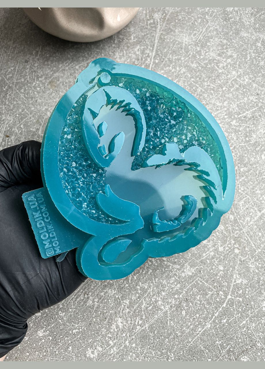 Молд Дракон 2 с кристаллическими крыльями форма для новогодних игрушек на елку силиконовая форма для эпоксидной смолы No Brand (370566813)