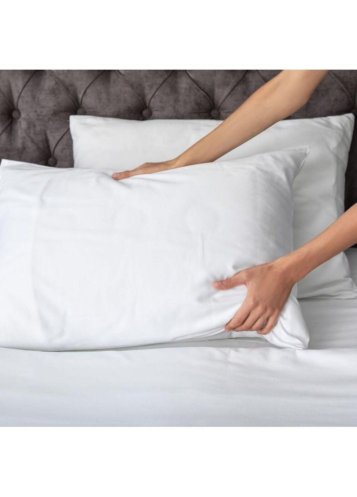 Наволочка 2 шт 50х70 см сатин хлопок, отельный, для гостиниц, жаккард, набор наволочек белый в полоску 1 см IDEIA (367726732)