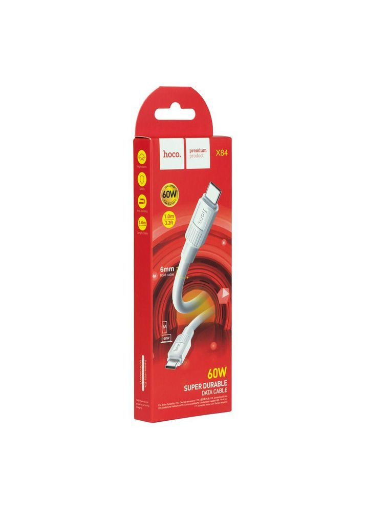 Зарядный кабель Type-C to Type-C X84 60W White Hoco (369727036)
