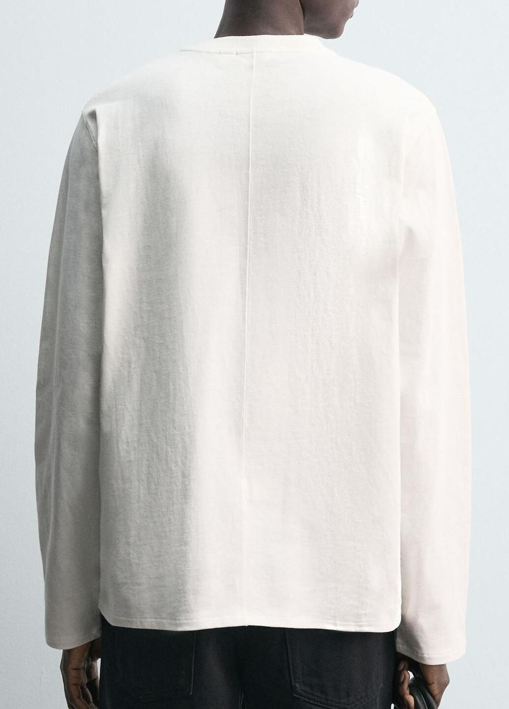 Лонгслів Zara однотонний білий