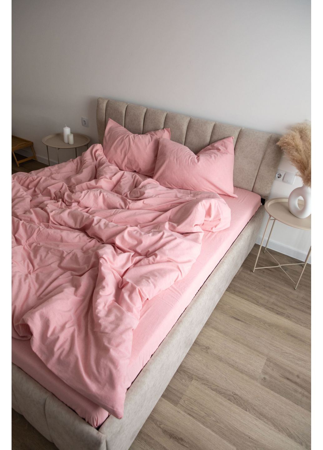 Постельное белье вареный хлопок "Белый" Двуспальный, Классическая простыня, наволочки 50х70 IN.HOME_UA (371141775)