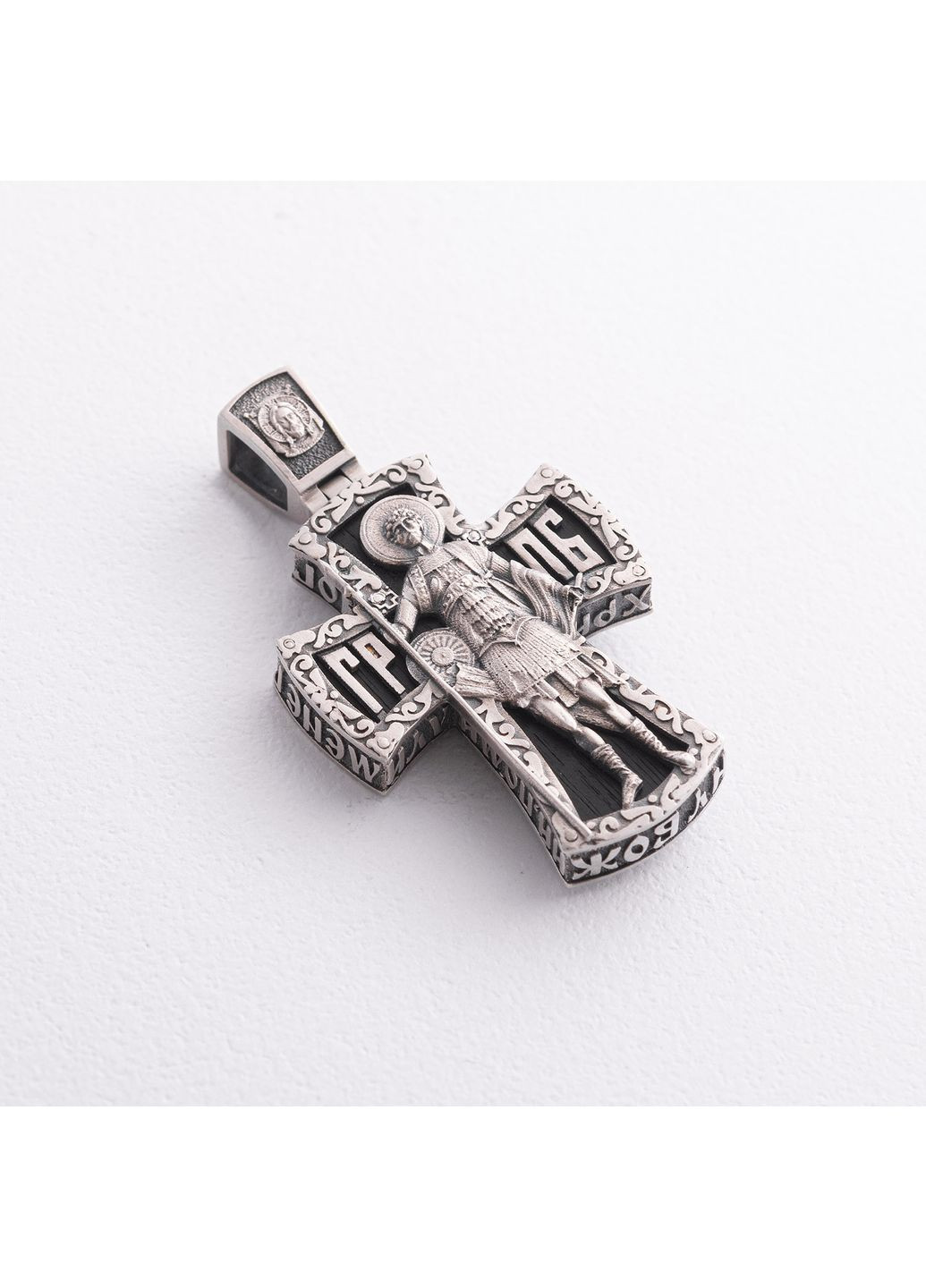 Срібний хрест Ісус Христос. Георгій Переможець з ебеновим деревом 1799 Oniks (372184679)