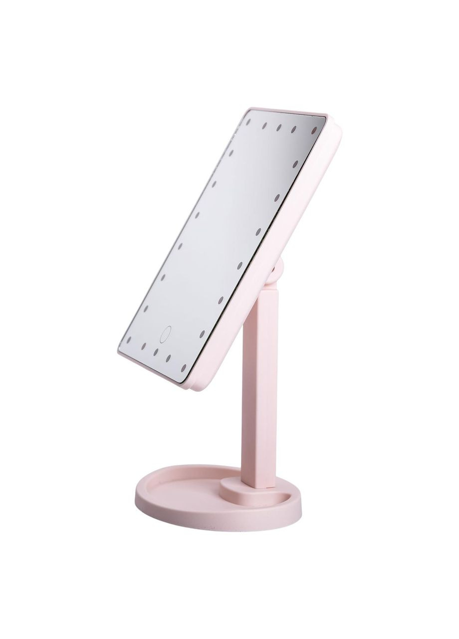 Косметическое зеркало с LED-подсветкой 22 светодиода, розовый Yiwu (326599415)