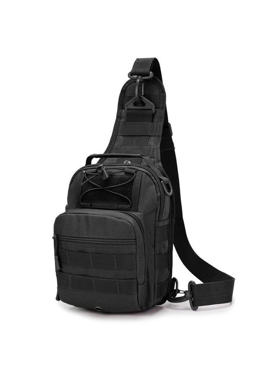Мужская тактическая многофункциональная нагрудная сумка-слинг рюкзак через плечо с системой MOLLE из кордуры Black No Brand (363115041)