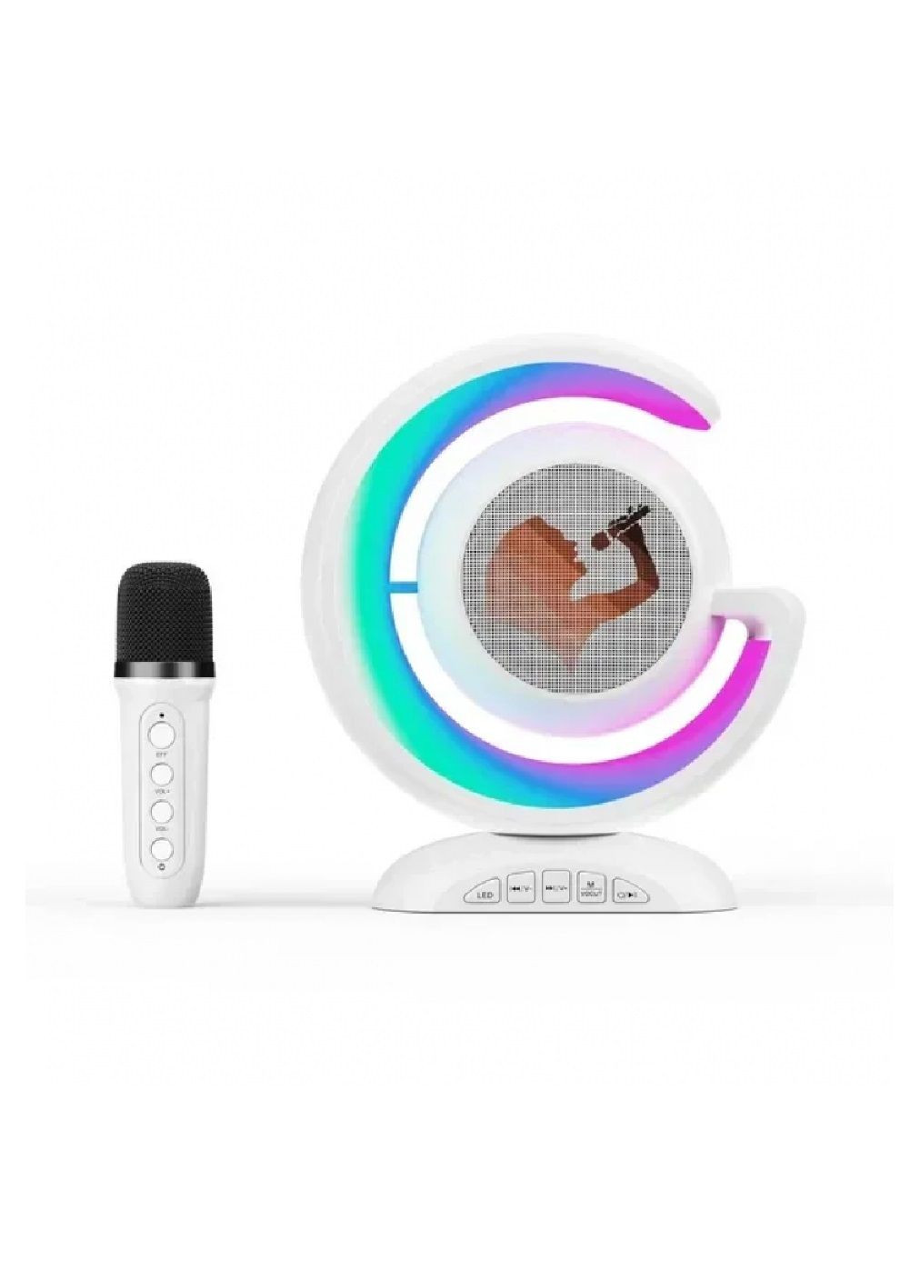 Настільна лампа нічник світильник бездротовий з Bluetooth колонкою мікрофоном, мікрофоном RGB-підсвічуванням (476425-Prob) Unbranded (281375937)