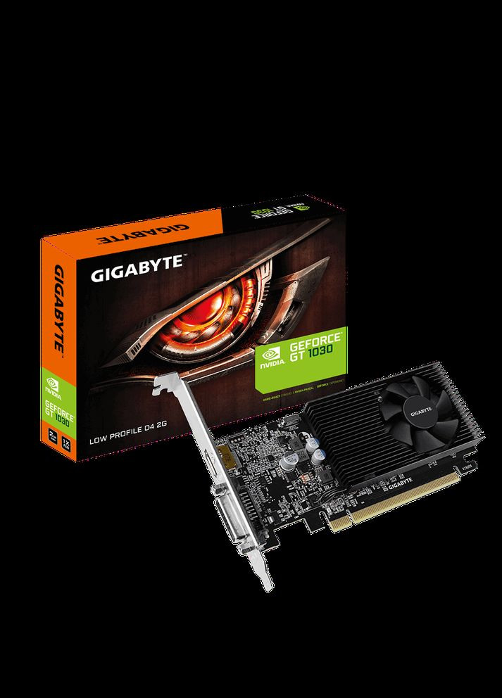 Видеокарта GeForce GT1030, 2Gb GDDR4, 64-bit, DVI/HDMI, 1417/2100 MHz, Low Profile (GV-N1030D4-2GL) Gigabyte (317275311)