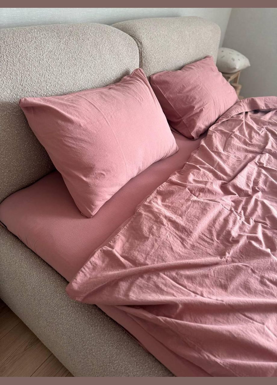 Постельное белье Антиаллергенное Евро 200х220 наволочка 70х70 2шт Розовый (П4К-al-sikel-var-012-01) No Brand (348094930)