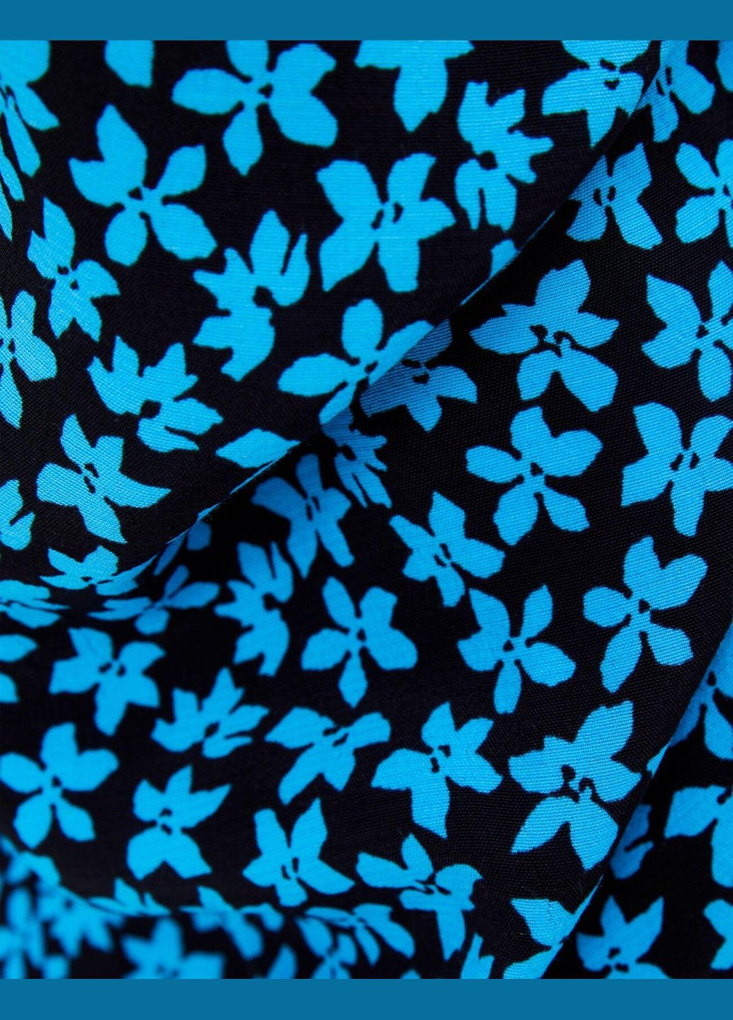 Черная блуза демисезон,черный-синий в узоры, Bershka