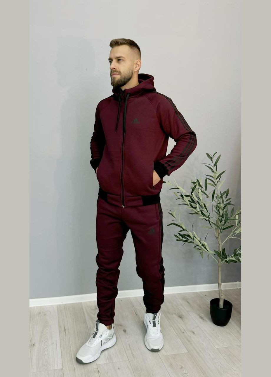 Спортивний костюм унісекс з капюшоном бордовий No Brand (370217995)