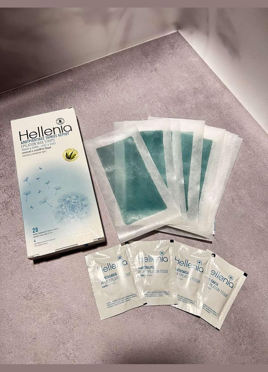 20 лент для тела и ног + 4 влажные салфетки (Aloe Vera) SS Hellenia (347244600)