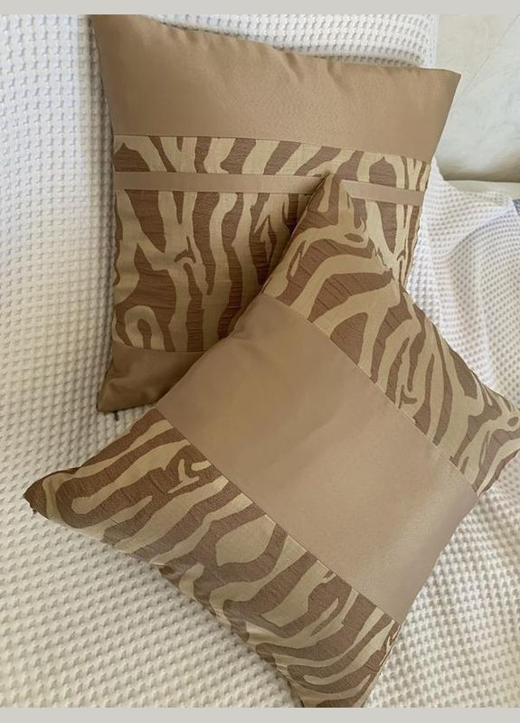 Декоративні подушки Набір для крісла, ліжка, дивану світло-коричневий, бежевий 2 шт. 45*45 см Hanna (322237763)