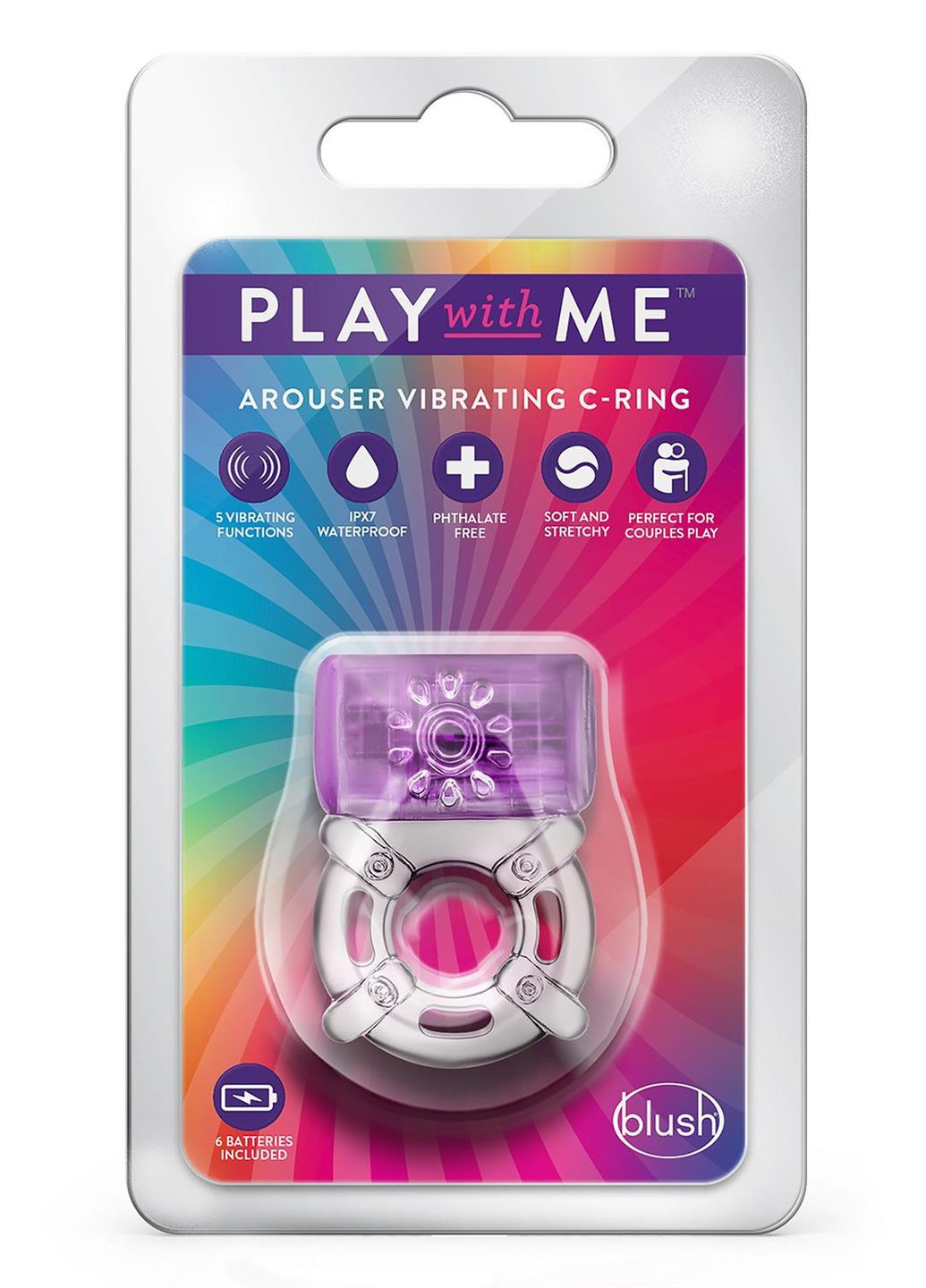 Эрекционное виброкольцо PLAY WITH ME ONE NIGHT STAND VIBRATING C-RING PURPLE Blush (297133475)