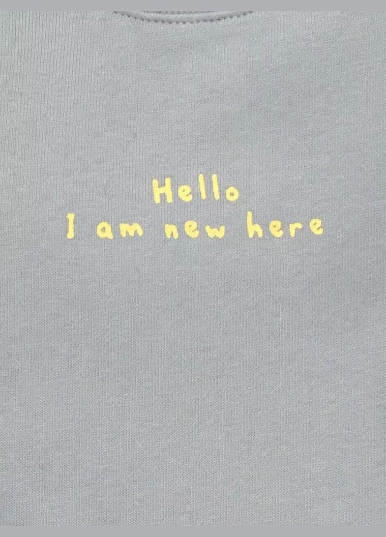 Kiabi світшот демісезон,сірий з принтом, сірий