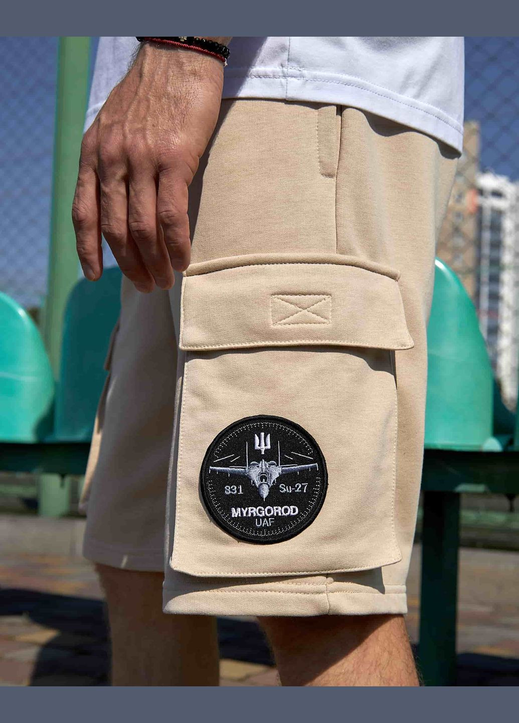 Шорты бежевые с нашивками 831 БрТА Olymp (363132828)