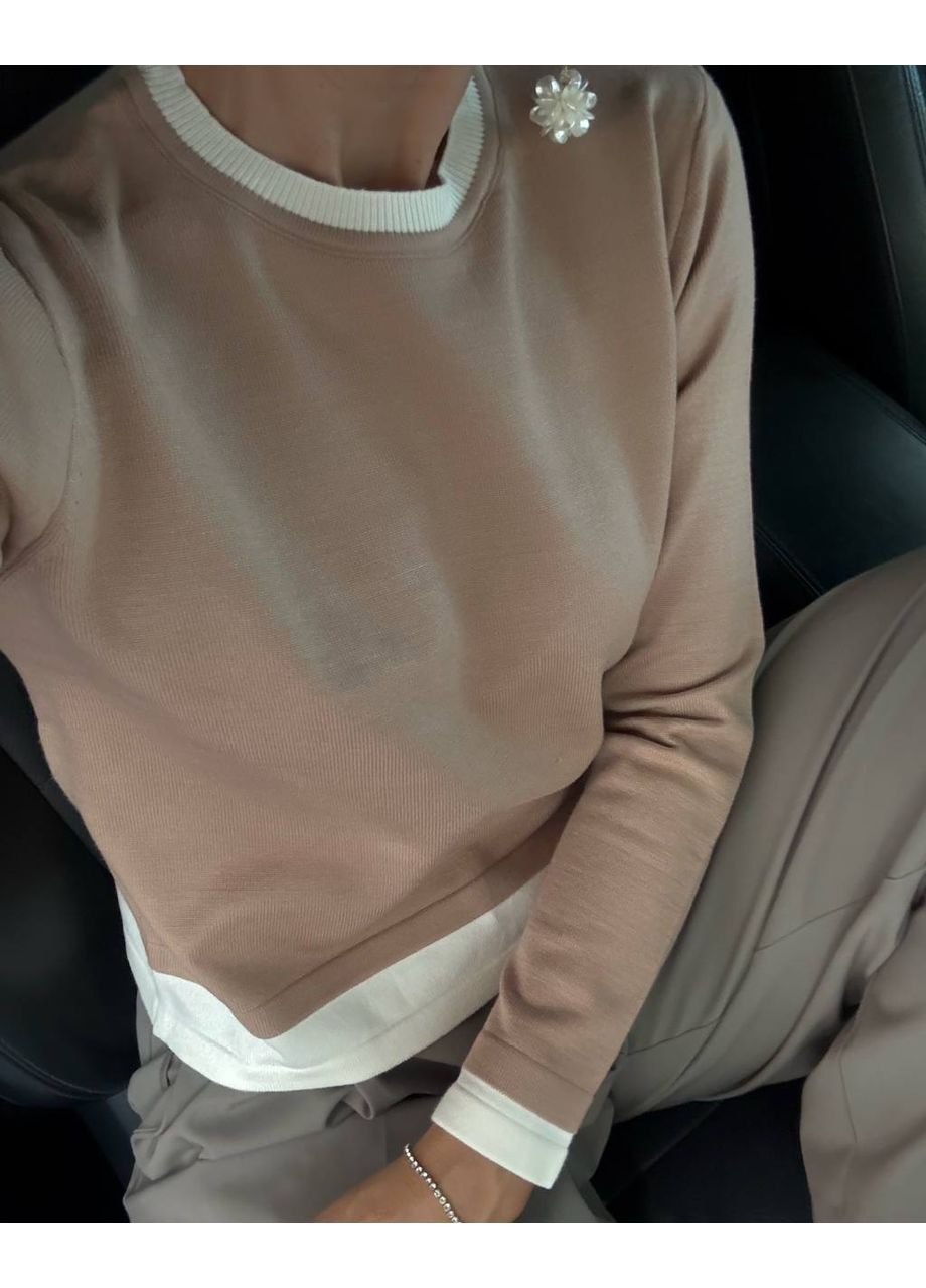 Бежевый демисезонный свитер женский Україна