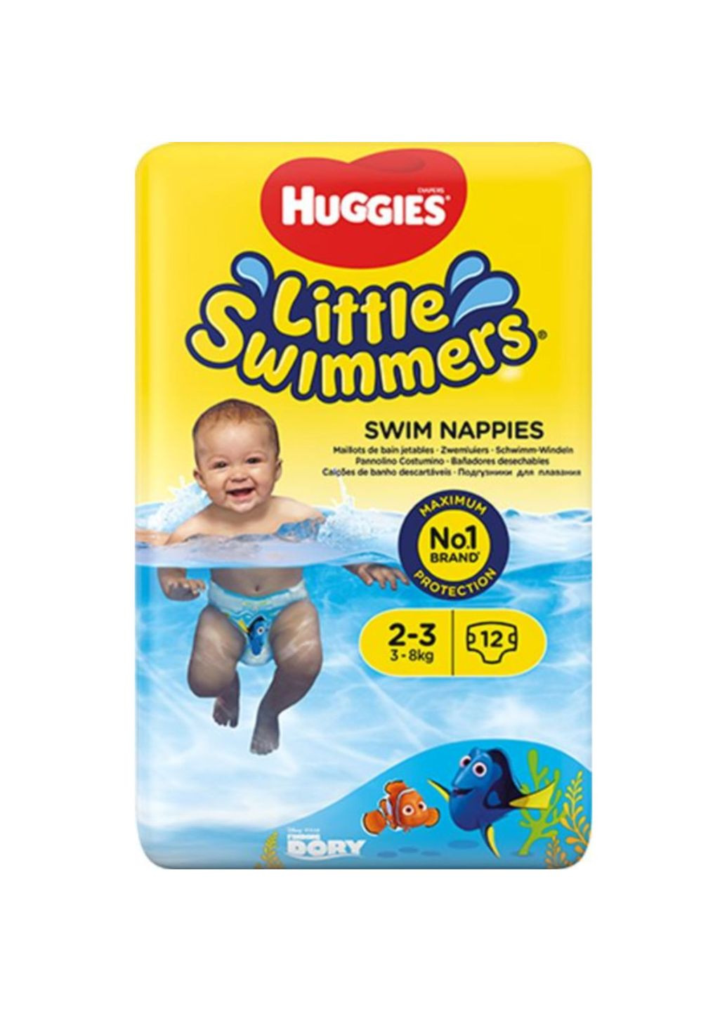 Подгузники на липучках для плавания Little Swimmers 2-3 (3-8 кг), 12 шт. Huggies 2183511 (336146224)