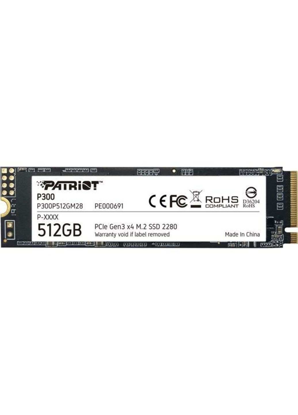 SSD M.2 P300 512GB NVMe 2280 PCIe 3.0x4 3D NAND TLC Patriot (314747991)