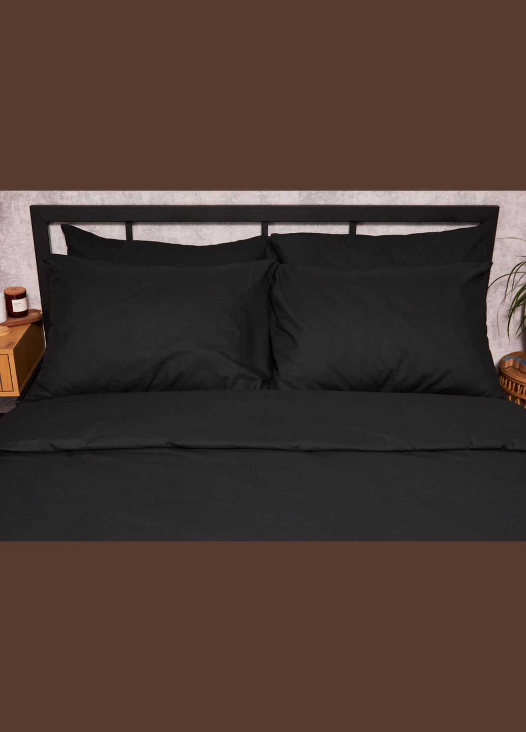 Комплект постільної білизни Бязь Gold Люкс полуторний 143х210 наволочки 2х50х70 (MS-820002991) Moon&Star Black (288043328)