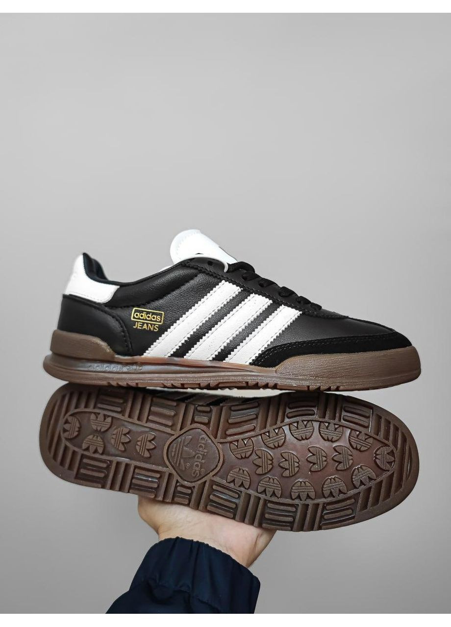 Черные демисезонные кроссовки мужские adidas jeans black / white адидас No Brand