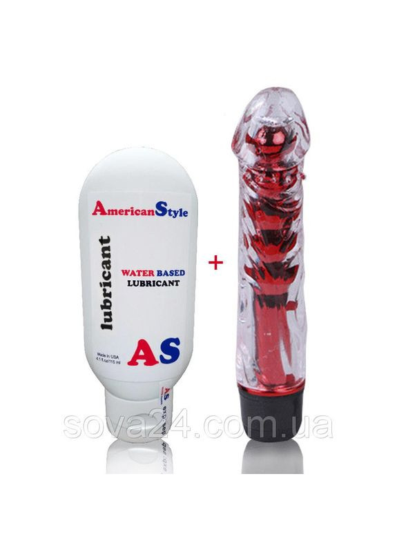 Силиконовый вибратор вагинально-анальный с лубрикантом Красный No Brand (340914537)