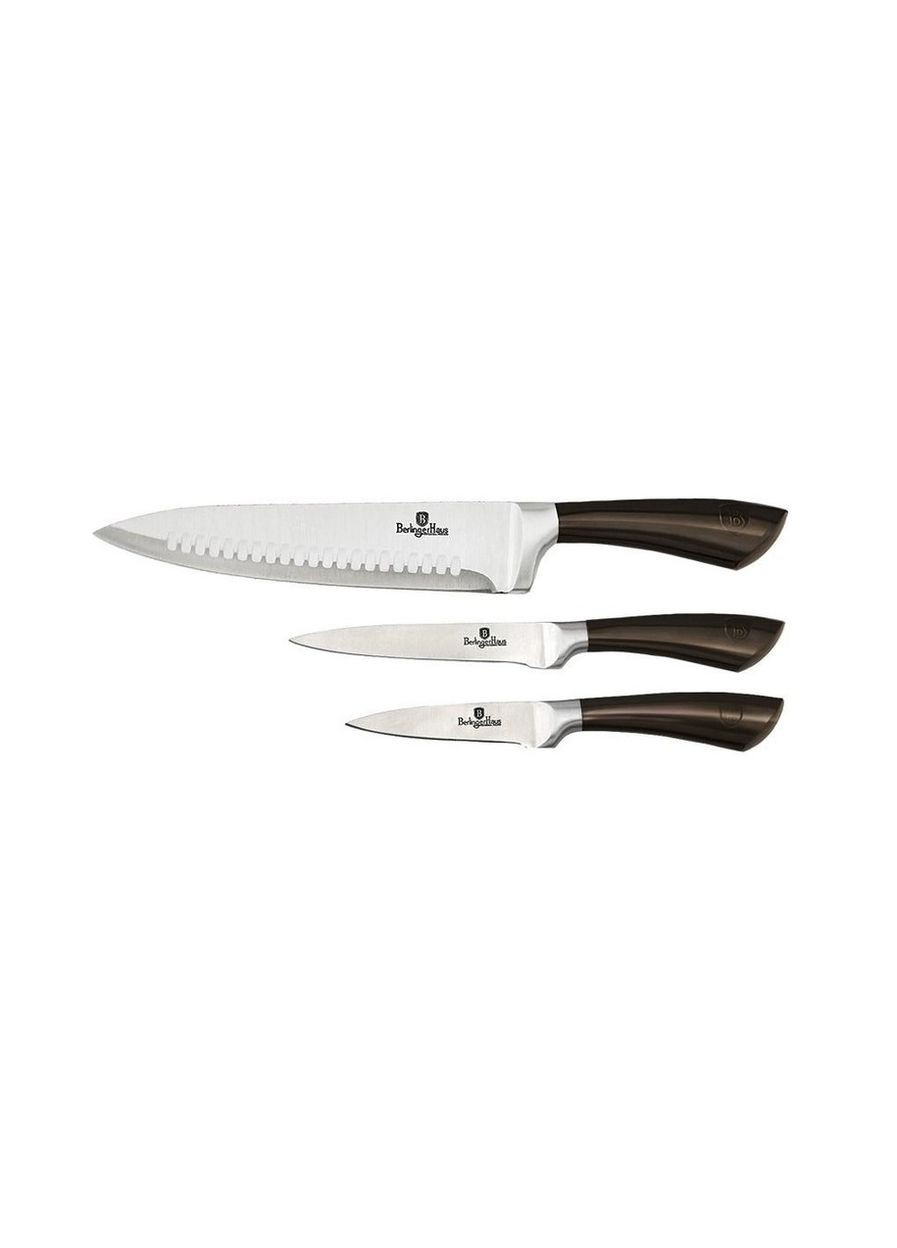 Набір кухонних ножів Carbon Pro 3 предмети Berlinger Haus чорний,