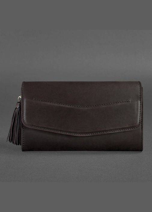 Жіноча шкіряна сумка Еліс темно-коричнева Краст (A-027396) BlankNote клатч (327874149)