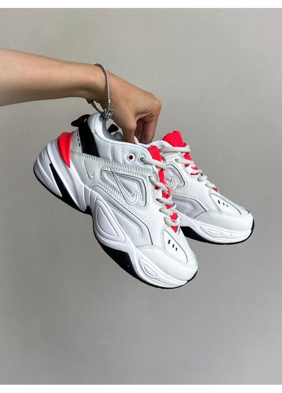 КРОССОВКИ ЖЕНСКИЕ NIKE M2K TEKNO WHITE BLACK RED НАЙК М2К ТЕКНО No Brand чёрные демисезоны (367172845)