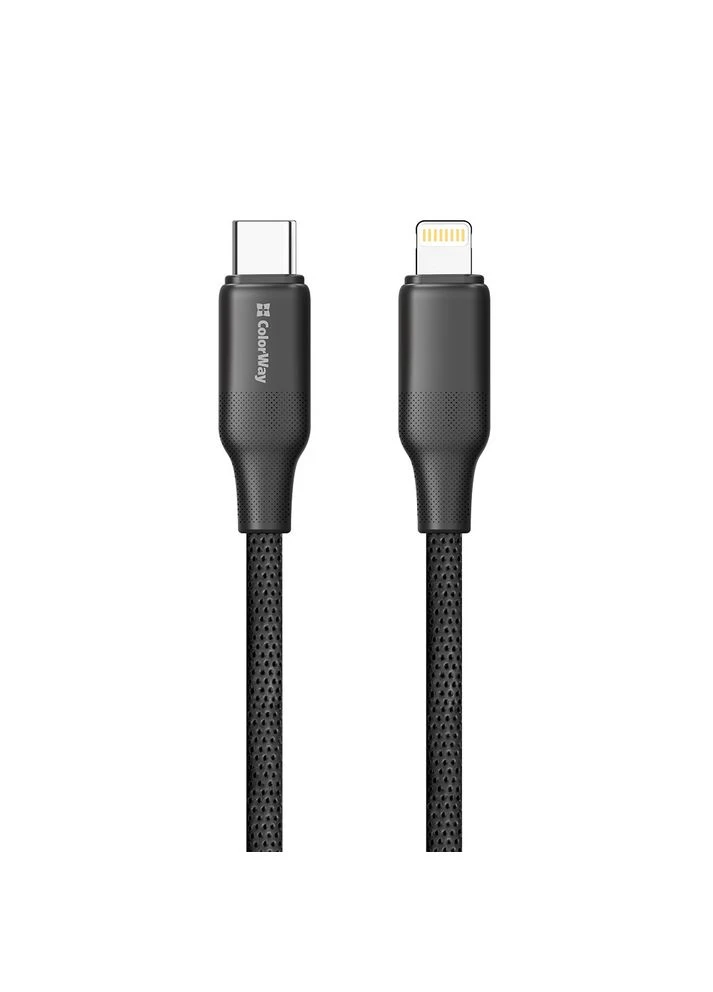 Кабель USB Type-C - Lightning (M/M), TPE embossed, 3А, 1 м, Чёрный (CW-CBPDCL101-BK) Colorway (394763313)
