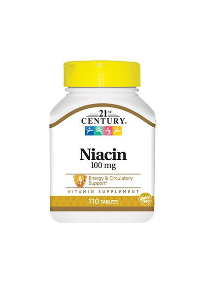 Вітаміни та мінерали Niacin 100 mg, 110 таблеток 21st Century (322238632)