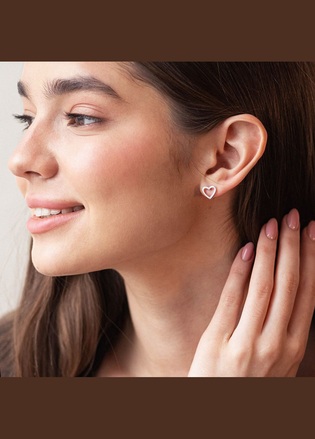 Сережки - пусети Сердечки у білому золоті с08170 Oniks (264023334)