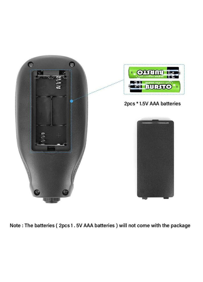 Товщиномір фарби цифровий 0-2000 мкм Fe и Nfe Чорний (R051219) Bodasan (317297230)