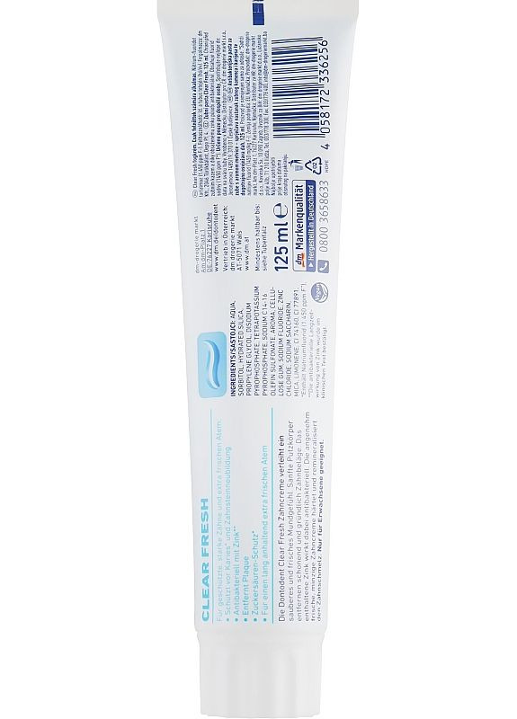Зубная паста "Clear Fresh" Clear Fresh 125ml (2-940335) Dontodent (369790697)