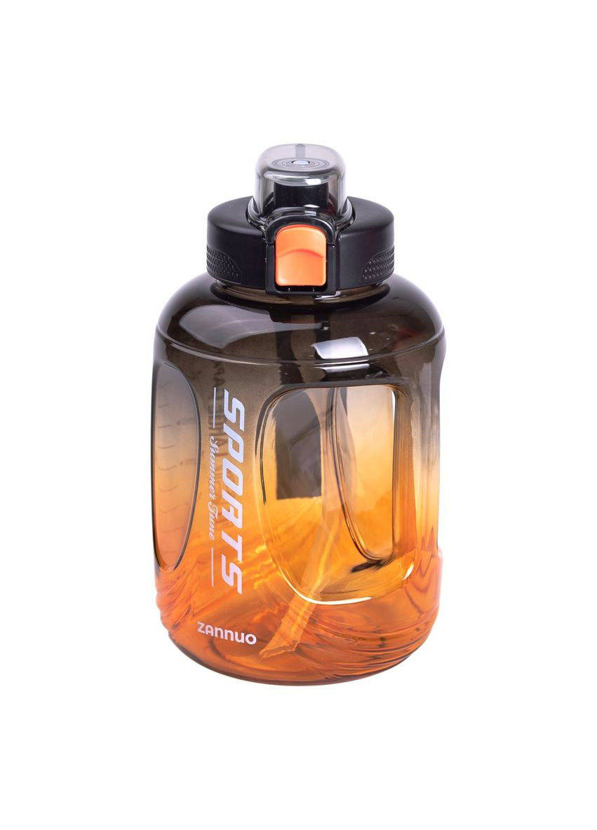 Бутылка для воды спортивная 1.6 л пластиковая с трубочкой с ремешком 22 см Черная HP-14-35B Yiwu (331784429)