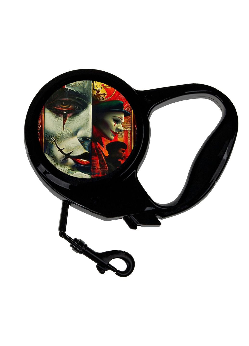 Повідець-рулетка для тварин із принтом клоун 3 м чорний No Brand (309160718)