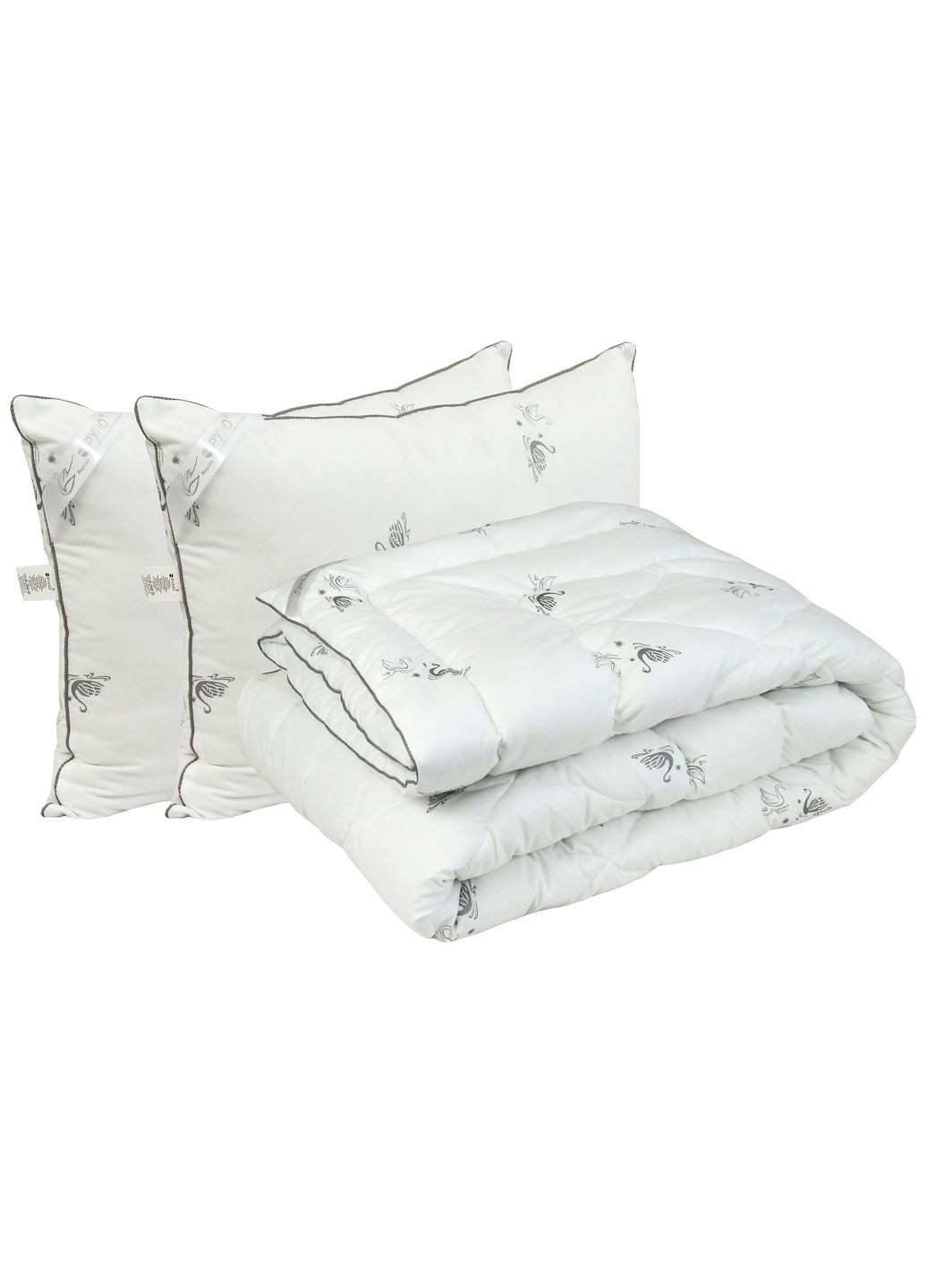 Ковдра 200х220 + 2 подушки 50х70 зі штучного лебединого пуху Silver Swan_demi Руно 925.52_Silver Swan_demi (263346416)