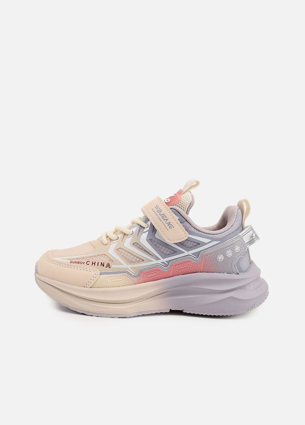 Бежеві осінні кросівки для дівчинки, на пласкій підошві колір бежевий цб-00274001 Kimboo