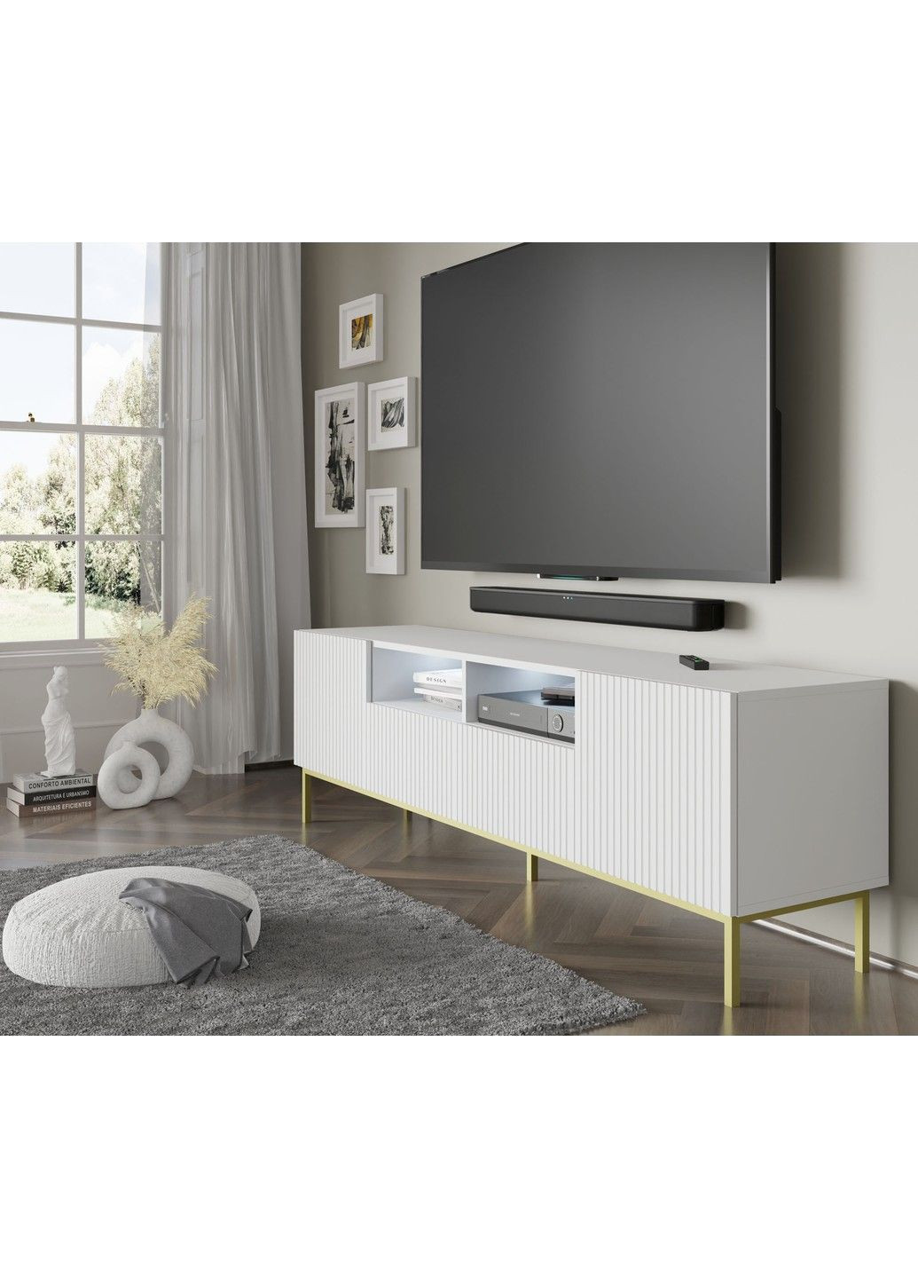 Тумба під телевізор Ravenna BCK 2D2S 200 біла Bim Furniture (291124432)
