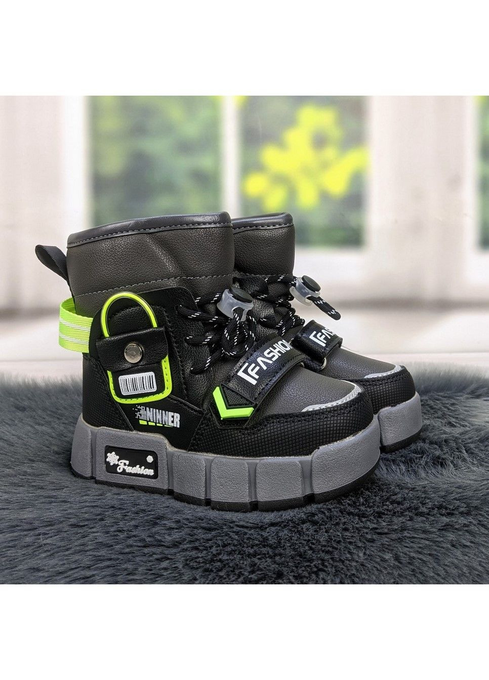 Зимние сапоги дутики детские зимние для мальчика Леопард на молнии