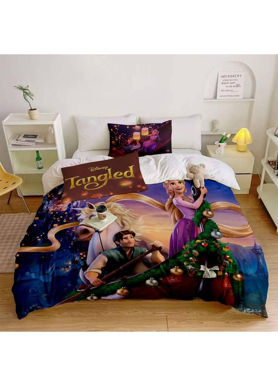 Полуторный комплект постельного белья из микросатина «Рапунцель» Україна ТД (369658708)