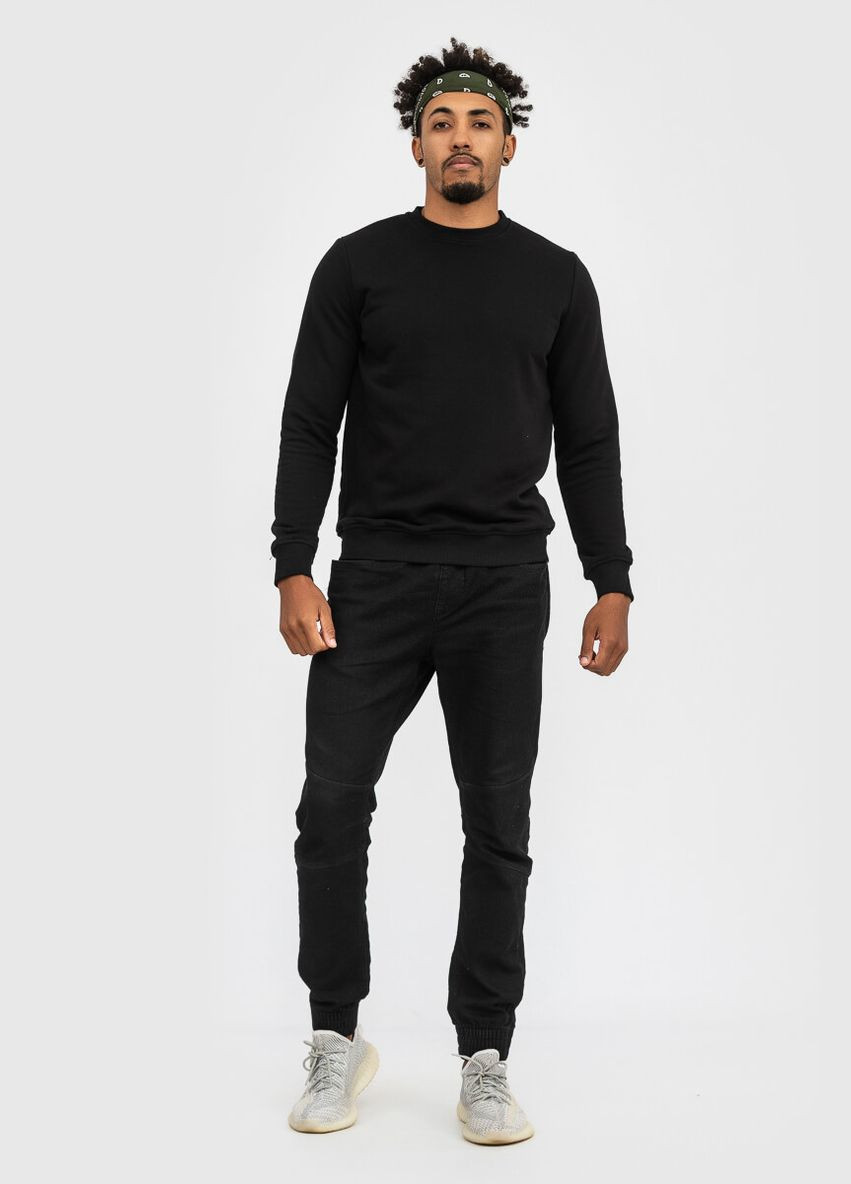 Чорний світшот чоловічий чорний утеплений u0301 RAY однотонний (300533462)