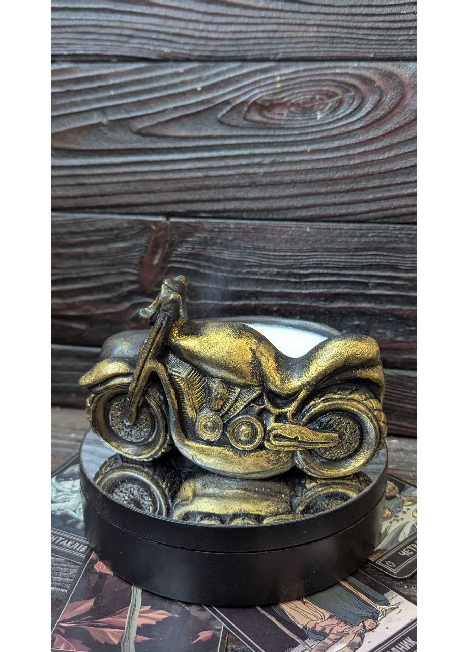 Свічка соєва у гіпсовому кашпо Мотоцикл No Brand (352777850)