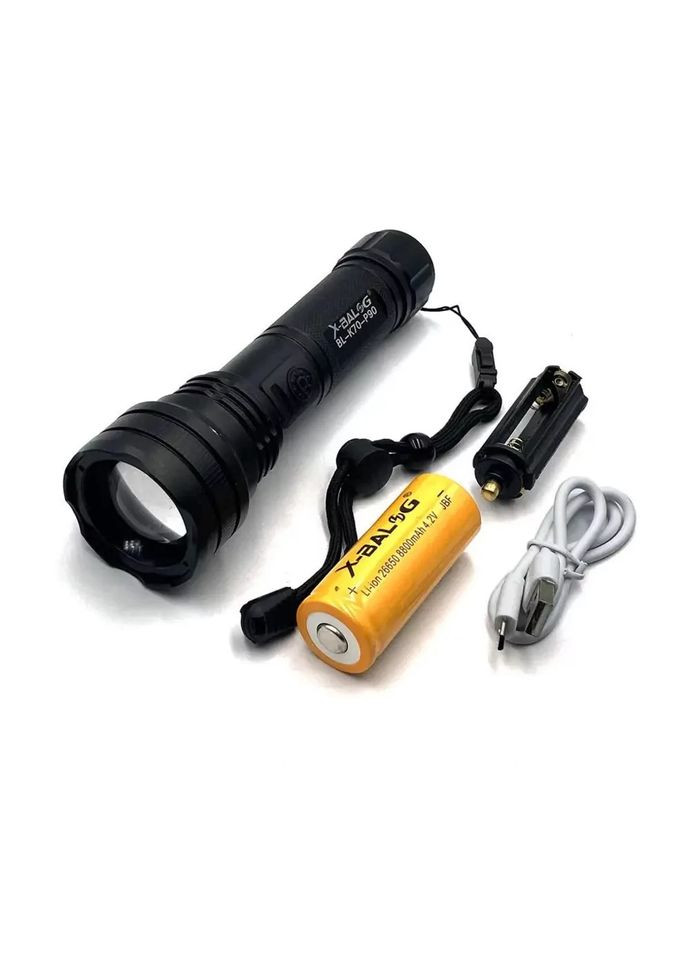 Ліхтар ручний акумуляторний A75-P90 з функцією зарядки від USB (5002377) Clefers (300694672)