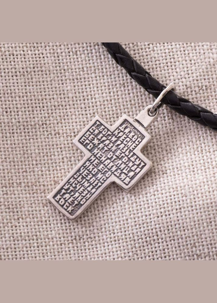 Срібний православний хрест з чорнінням 13365 Oniks (268211911)