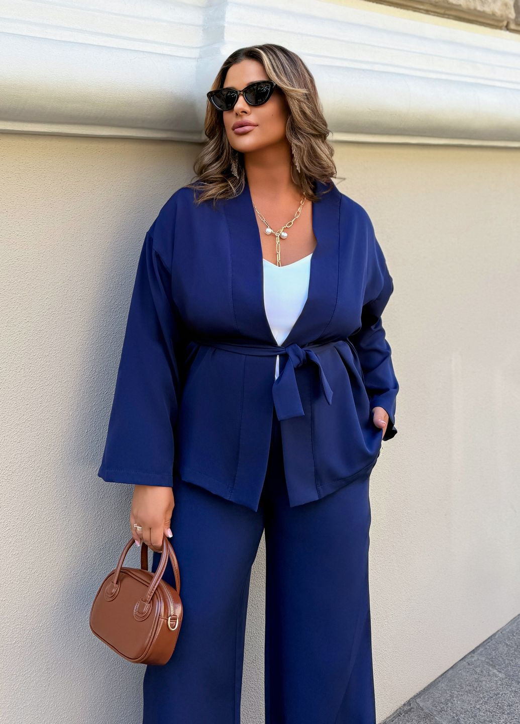 Костюм-кимоно женский деловой оверсайз фасона (кимоно + брюки) No Brand (356174382)
