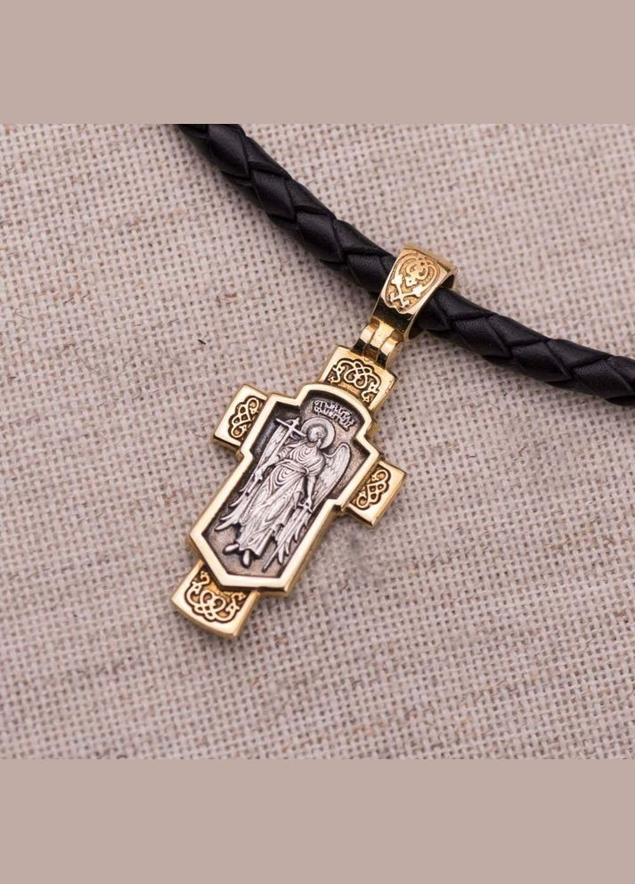 Серебряный крестик (чернение, позолота) 131971 Oniks (264023548)