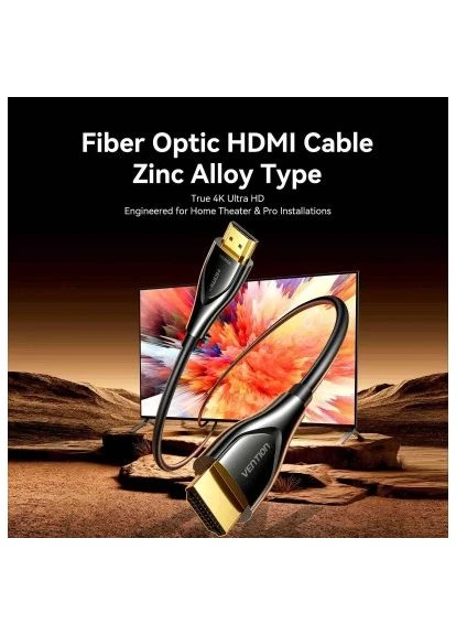 Кабель мультимедийный HDMI M to HDMI M 15.0m 4K60Hz fiber optic zinc alloy black (ALSBN) Vention (396888951)