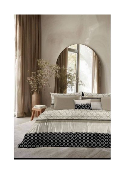 Двуспальный комплект постельного белья Beige 100% Хлопок 180х220 см (Bl2-7690) Vital-Textile (367087774)