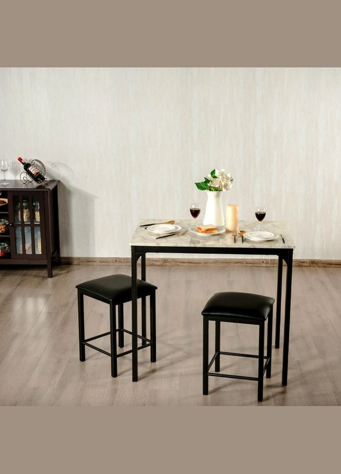 Комплект мебели Venni барный стол с табуретом 2 шт Costway (362027988)